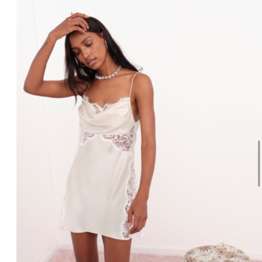 For Love And Lemons White Lace Slip